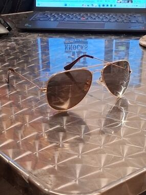 Classic LUENX Aviator Sunglasses - Gold Frame with Brown Lenses